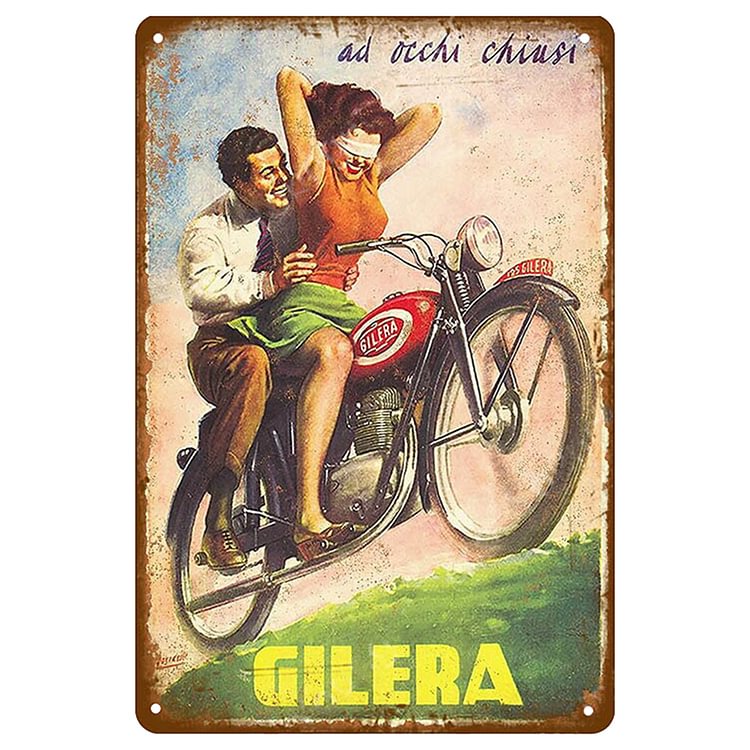 Gilera Motorcycle - Vintage Tin Signs/Wooden Signs - 20x30cm & 30x40cm