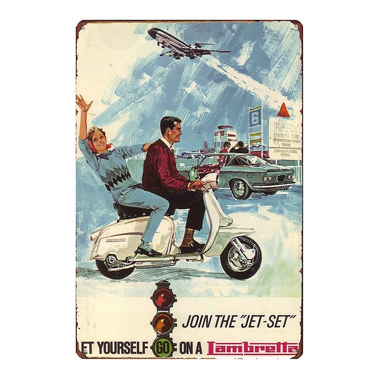 "Join The Jet-Set" - Vintage Tin Signs/Wooden Signs - 20x30cm & 30x40cm