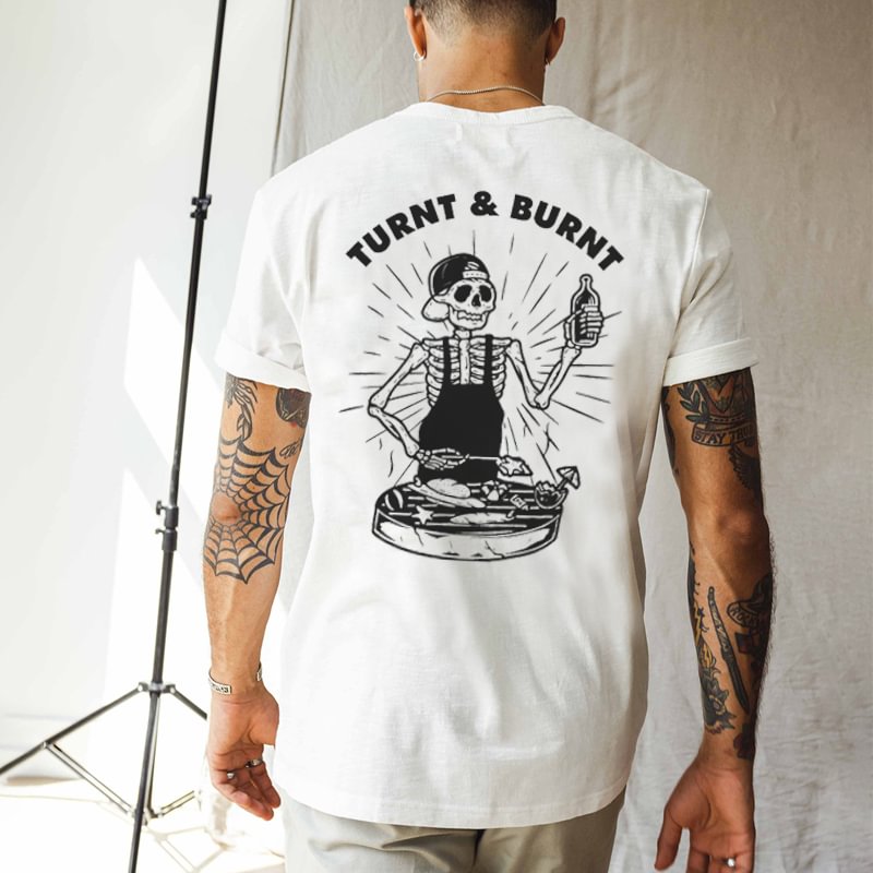 Cloeinc  Turnt & Burnt Printed Casual Men's T-shirt - Cloeinc