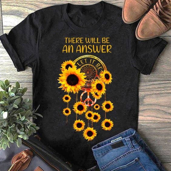 BrosWear Women's Sunflower Monogram Print Crew Neck T-Shirt