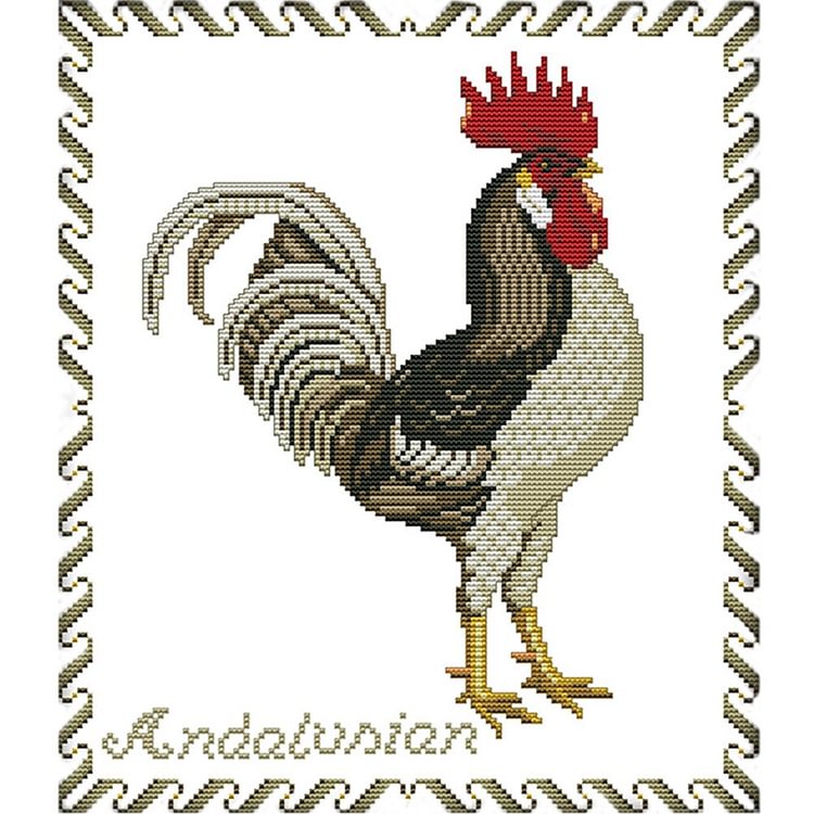 Big Rooster - 14Ct Stamped Cross Stitch Kit - 37*33CM