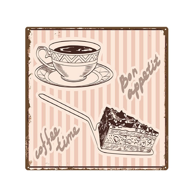 Coffee  - Square Shape Tin Sign - 30*30CM