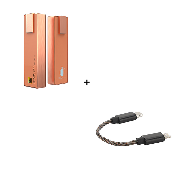 S9 PRO Red Copper DAC & AMP + LT02 USB-C to Lightning Cable Bundle