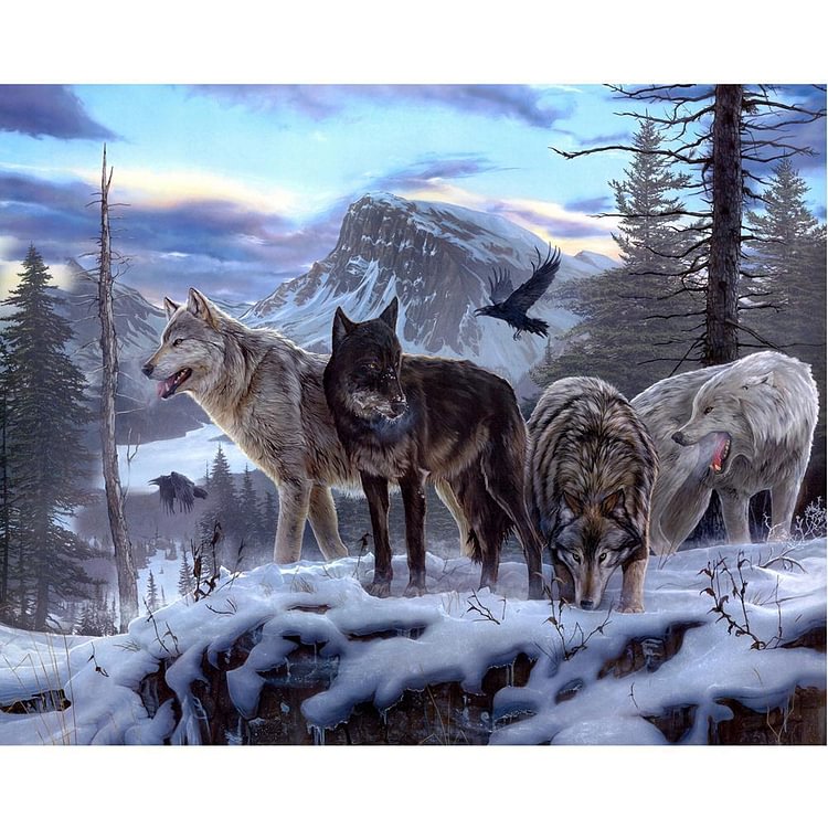 Wolf - Round Drill Diamond Painting - 25x20cm(Canvas)