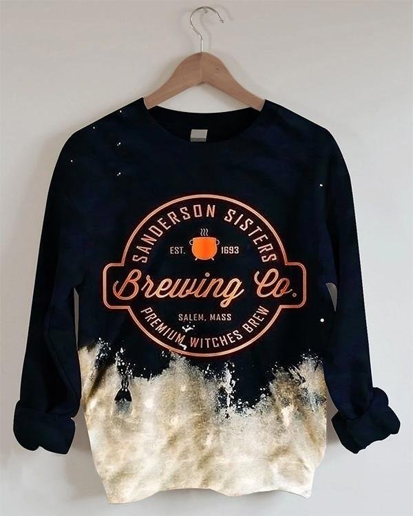 Sanderson Sisters Coffee Bleached  Sweatshirt-Mayoulove