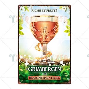 Grimbergen Beer - Vintage Tin Signs/Wooden Signs - 20x30cm & 30x40cm