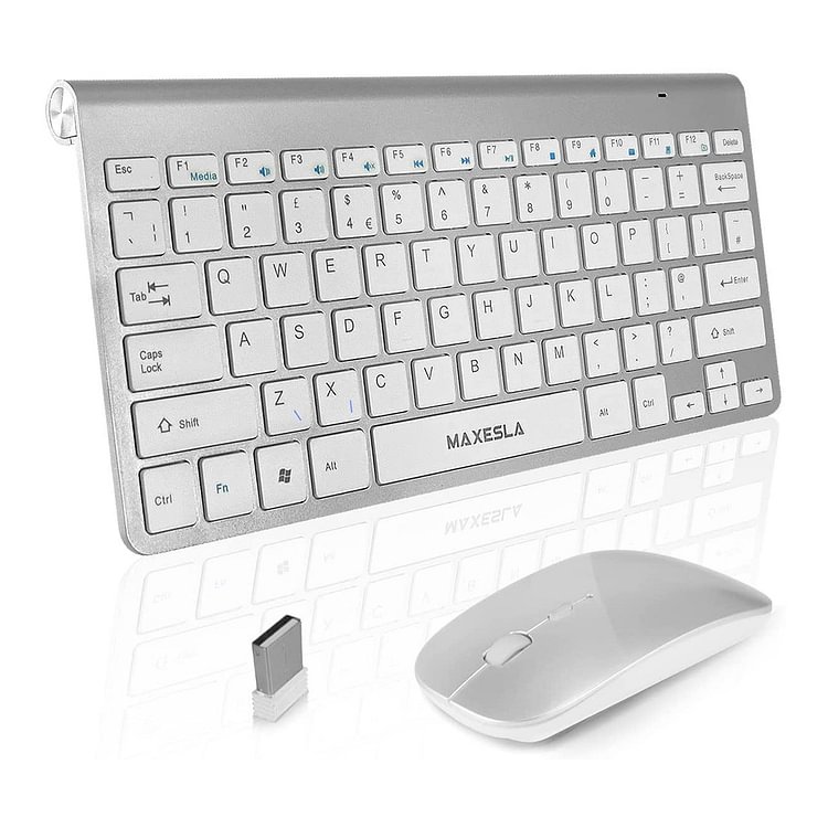 Wireless Keyboard and Mouse Silver