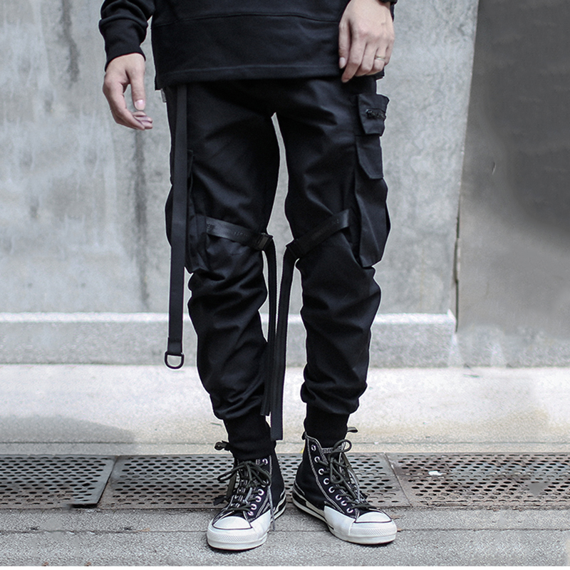 Stitching Webbing High Street Feet Casual Trousers