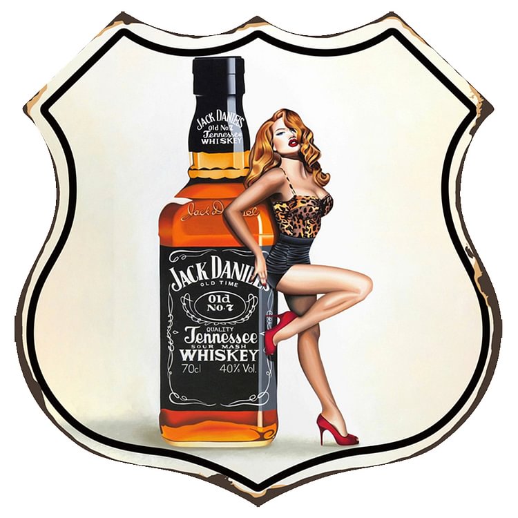 Whisky Wine - Shield Vintage Tin Signs/Wooden Signs - 30x30cm