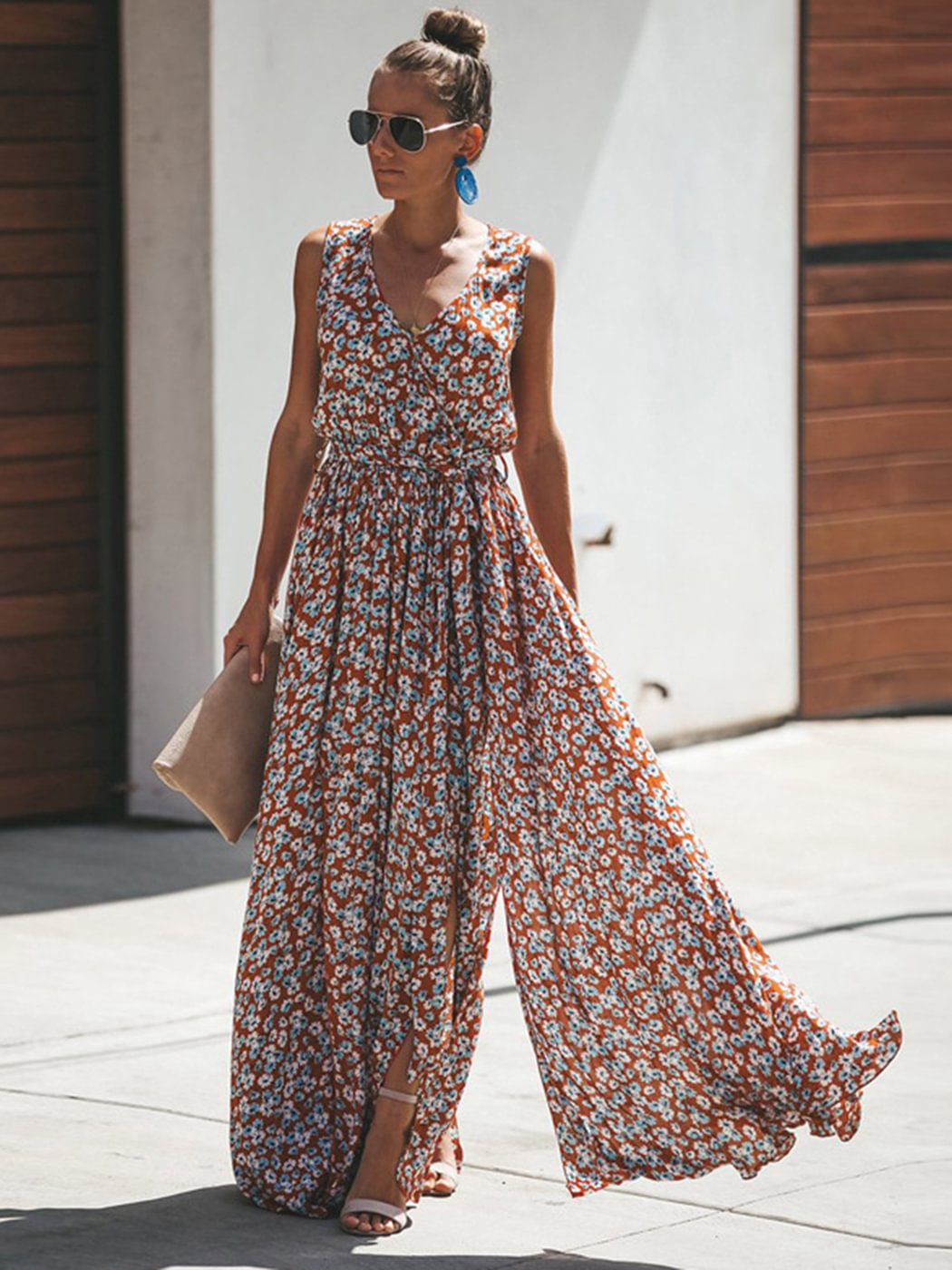 Jastie Women Summer Dress Floral Print Maxi Dresses Bohemian Hippie Beach Long Dress Women's Clothing 2022VestidosDeVerano