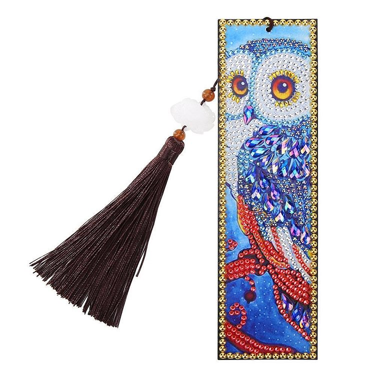DIY Owl Special Shaped Diamond Painting Leather Bookmark Tassel Book Marks