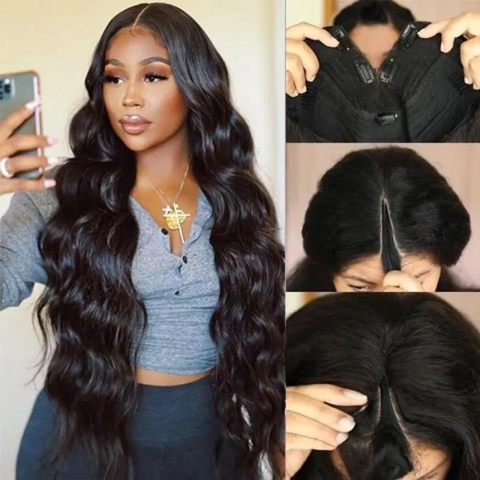 Easy To Wear Wig丨8-28 Inches Black Body Wave Hair丨U Part Wig