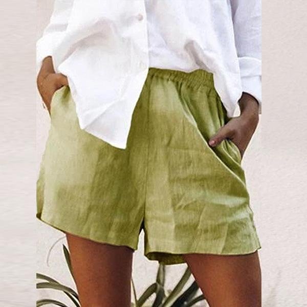 Breathable Natural Linen Shorts-Mayoulove