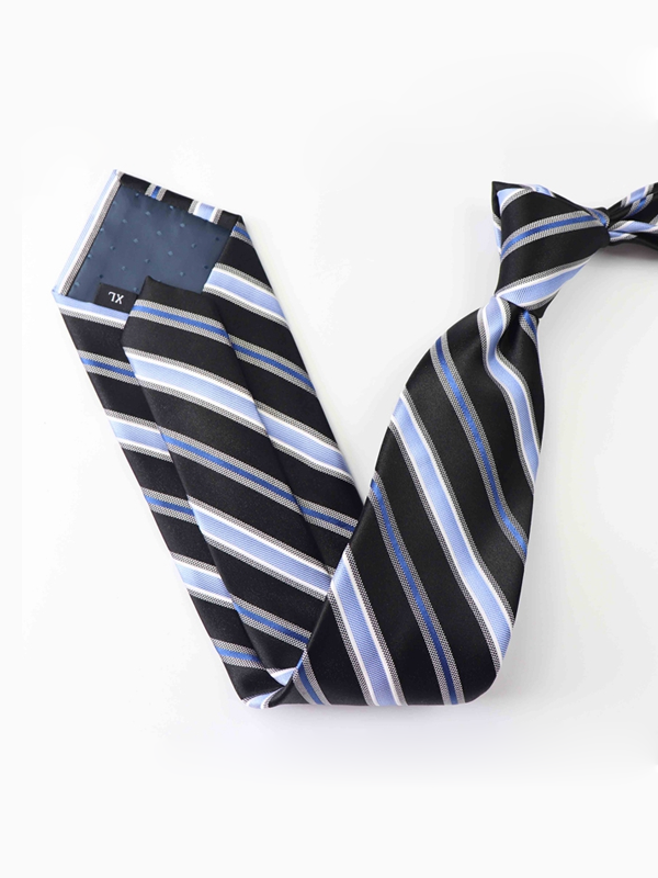 Extra Long Fancy Stripe Silk Tie-Real Silk Life