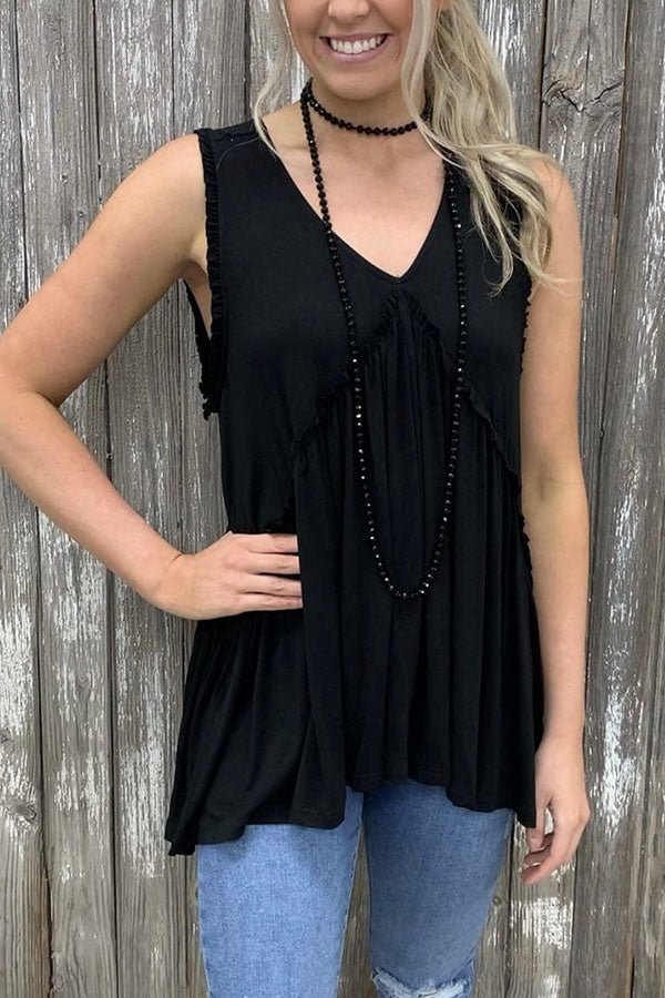 fitted loose sleeveless top