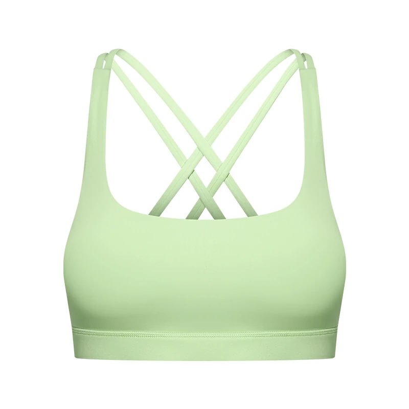 Various types of Light Fluorescent Green 
adjustable fitness sport bra top at Hergymclothing