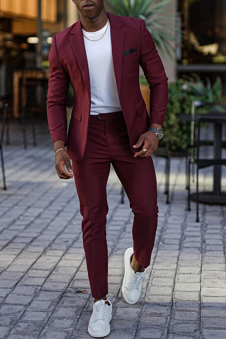 Tiboyz Outfits Premium Red Blazer And Pants Two Piece Suit
