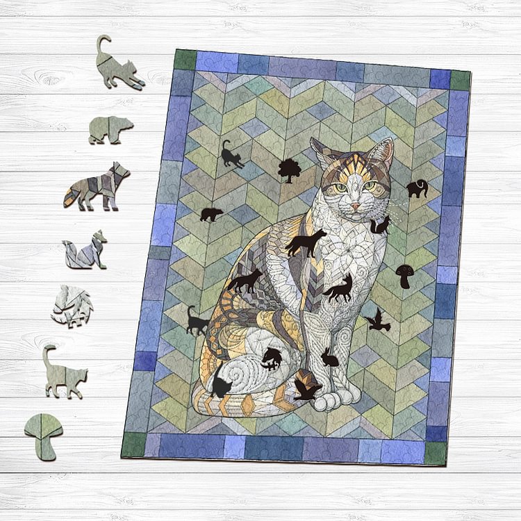 Calico Cat Wooden Jigsaw Puzzle