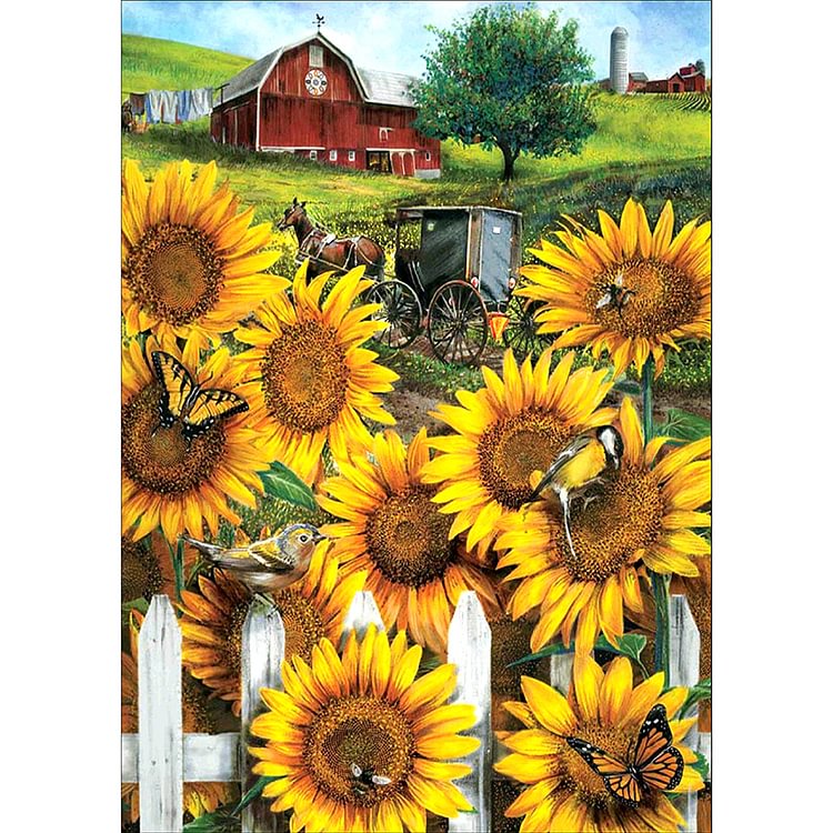 Garden Sunflower-11Ct Stamped Cross Stitch-36*46CM