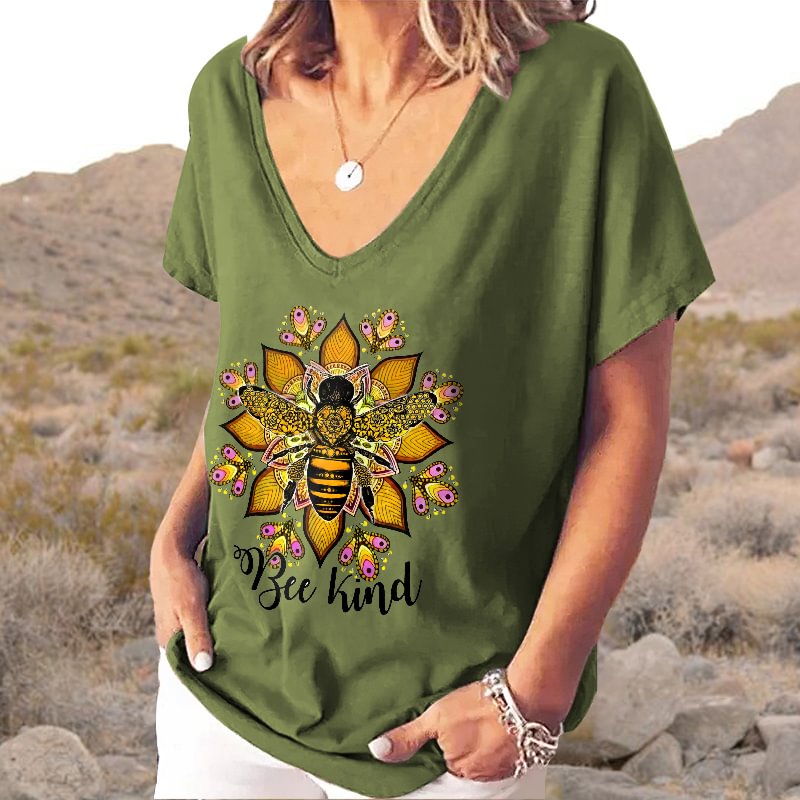 Be Kind Printed Honey Bee T-shirt