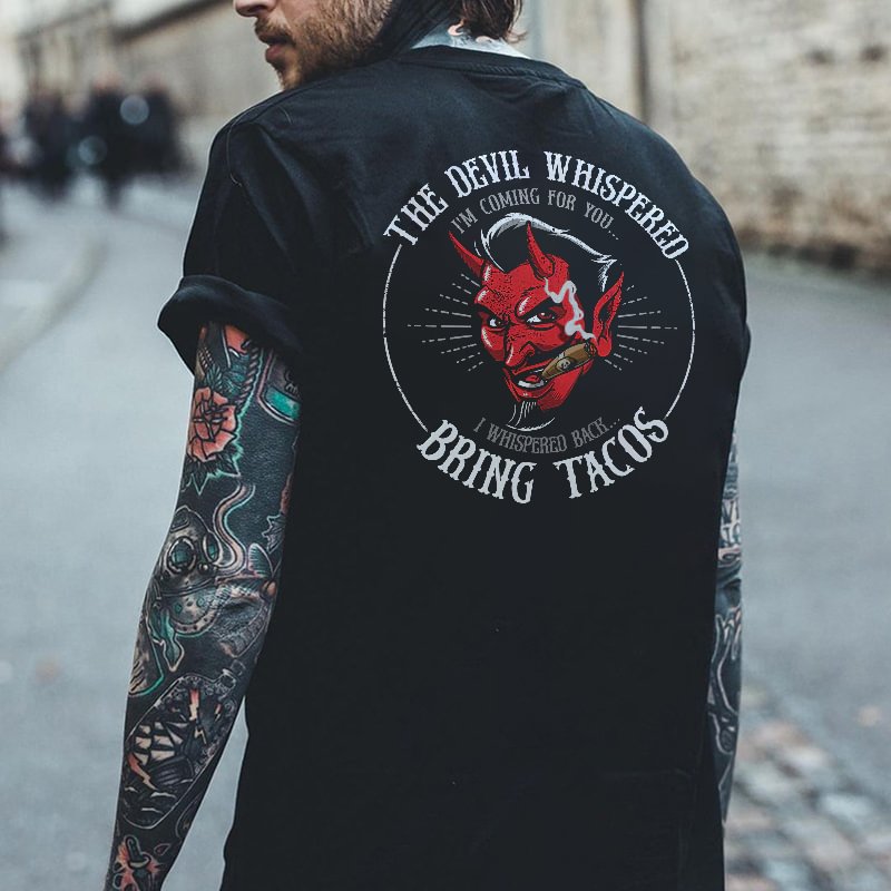 The Devil Whispered Printed Men's T-shirt -  UPRANDY