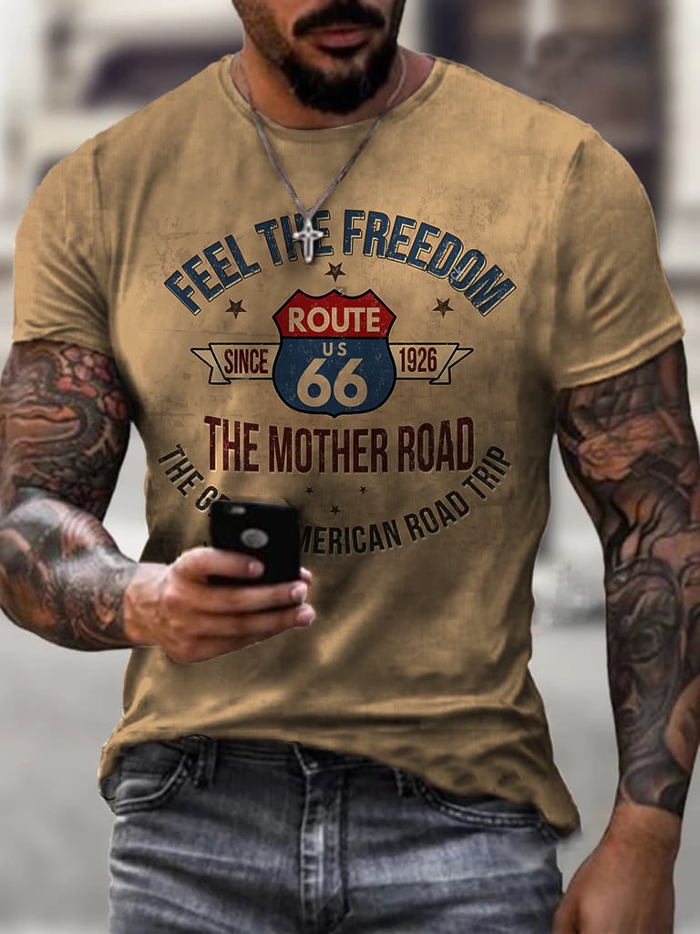 Mens Fashion Route 66 T-shirt / [viawink] /
