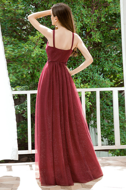 Stunning Sleeveless V Neck Long Evening Prom Dress 3739