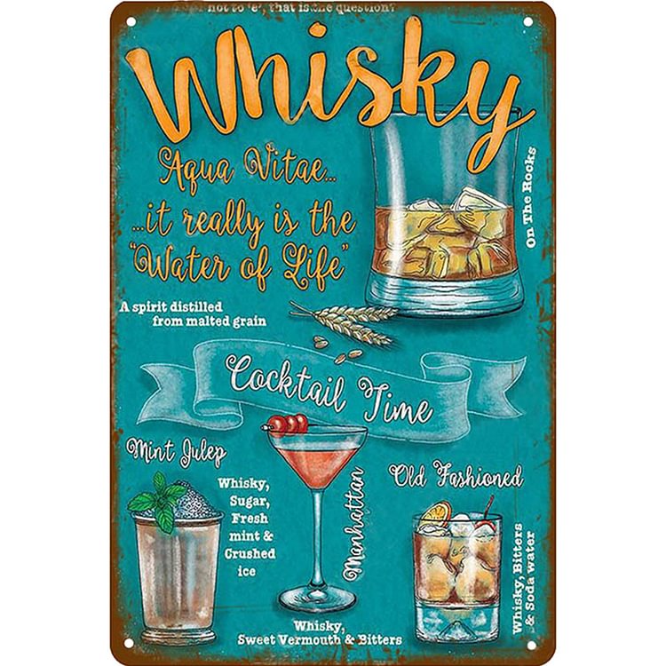 Whiskey - Vintage Tin Signs/Wooden Signs - 20x30cm & 30x40cm