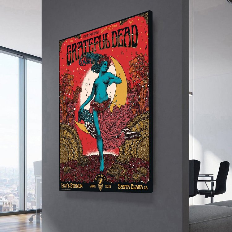 Fare Thee Well: Celebrating 50 Years of the Grateful Dead Tour Poster Canvas Wall Art