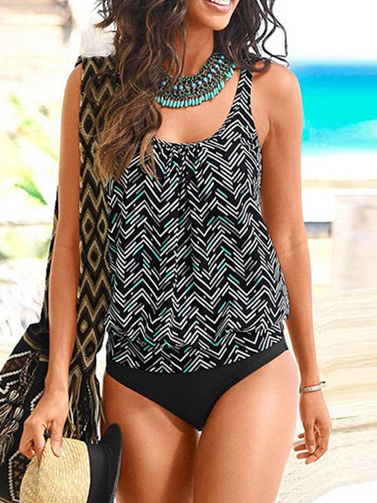 striped tankini swimsuits for women plus size swimwear tummy control two piece bathing suits