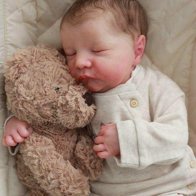 12'' Reborn Sleeping Baby Boy, Cute Realistic Reborn Silicone Lifelike Toddler Baby Dolls Bryan 2022 -Creativegiftss® - [product_tag]