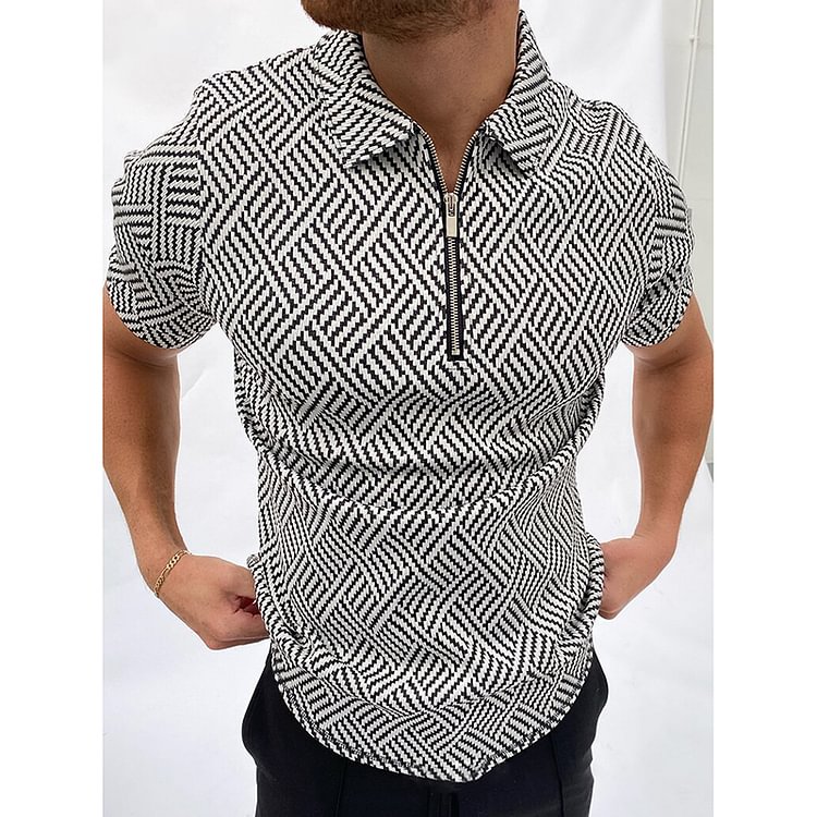 BrosWear Men's Fashion Plaid Polo Shirt
