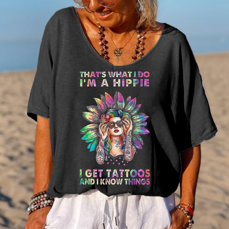 That's What I Do I'm A Hippie Printed T-shirt