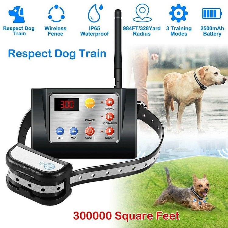 Invisible Dog Fence - Wireless Dog Fence With Collar - Waterproof Designed Electric Fence dog - Pet Training Device