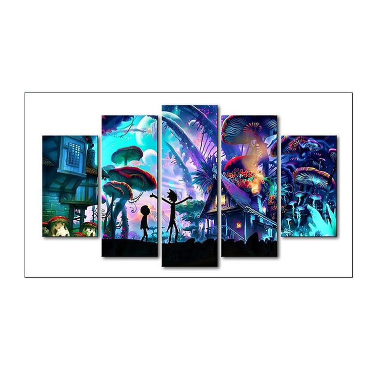 Underwater World 5 pictures - Full Round Drill Diamond Painting - 95x45cm(Canvas)