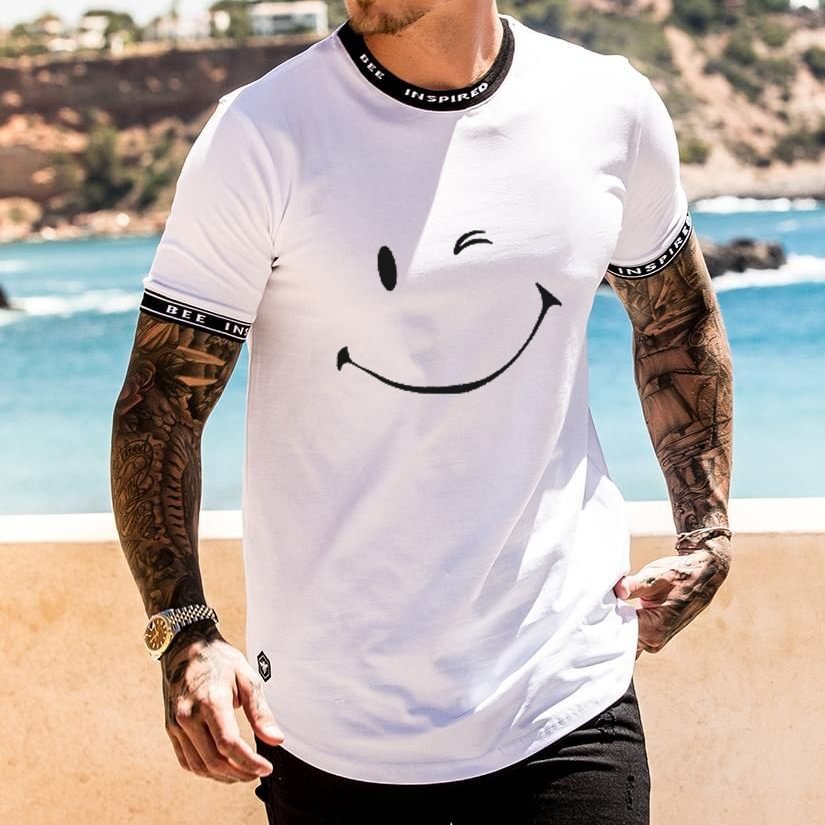 Smiley print short-sleeved T-shirt / [viawink] /