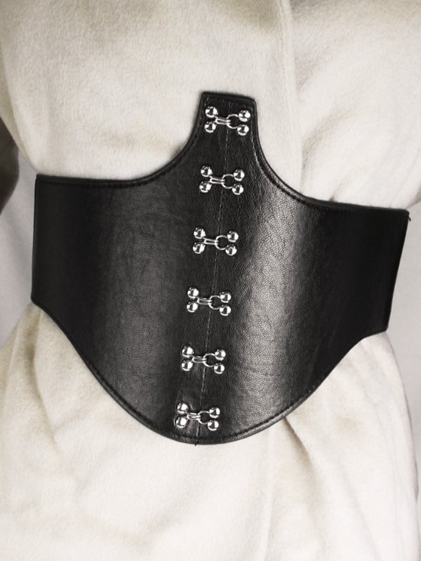 Street Fashion Buckle Knot Buttoned Paneled Stretchable Waist Belt