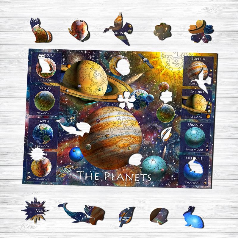 Jeffpuzzle™-JEFFPUZZLE™ The Planets Wooden Puzzle