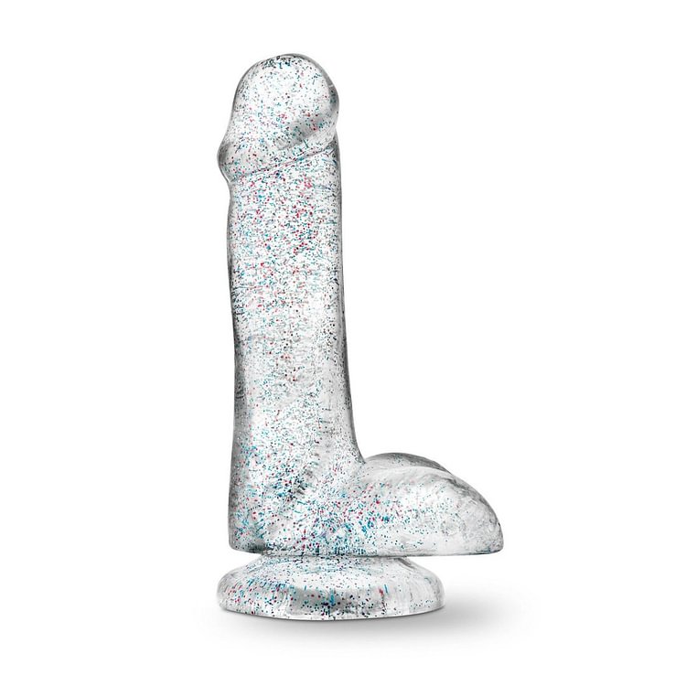 6 Inch Realistic With Strong Suction Cup Glitter Sparkling Clear Dildo