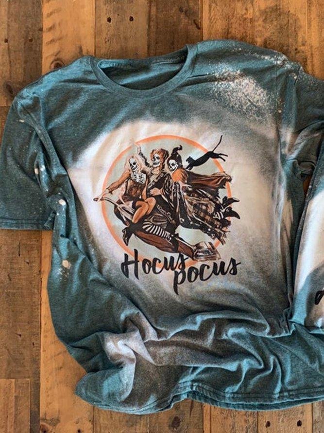 Hocus Pocus Skeleton Shift Bleach Tshirts-Mayoulove