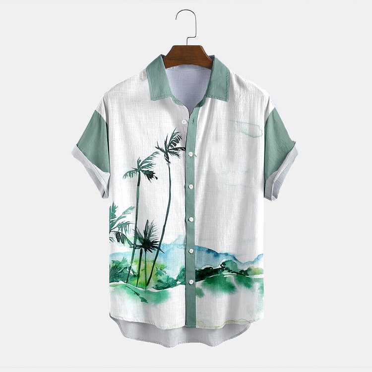 BrosWear Fashion Coconut Tree Print Shirt