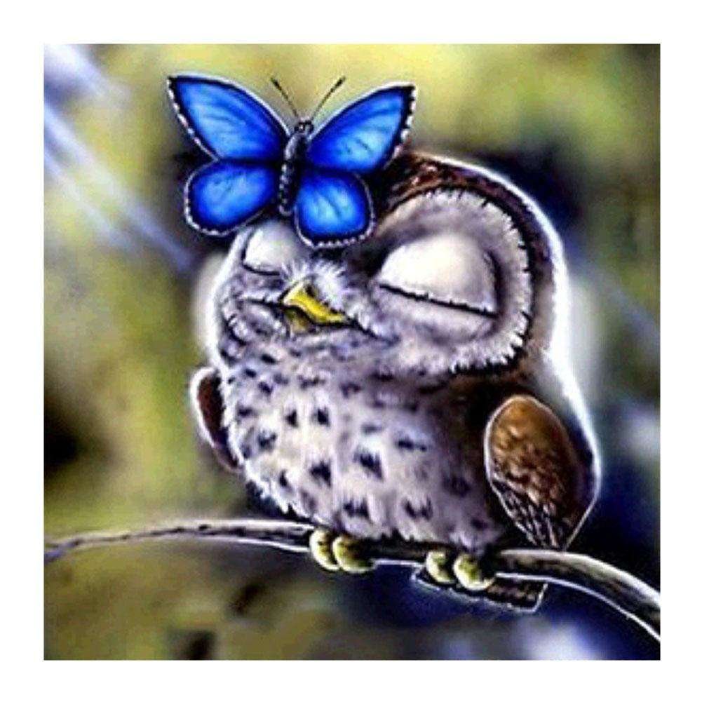 Full Round Diamond Painting Cute Owl (25*25cm)