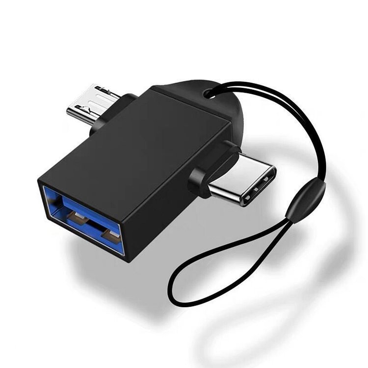 2 in 1 Type-C Micro USB Male to USB3.0 Female Cable Converter OTG Adapter