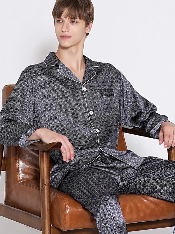 22 MOMME Ensemble Pyjama en soie de luxe à manches longues Affettuoso homme-Soie Plus