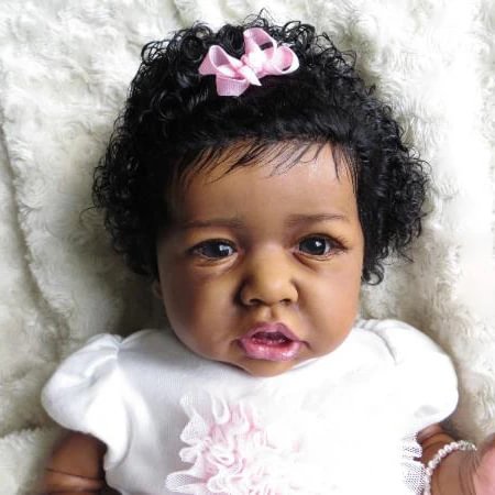 12" Mini African American Silicone Baby Zaire Verisimilitude Reborn Baby Doll,Weighted for Realism and Poseable -jizhi® - [product_tag]