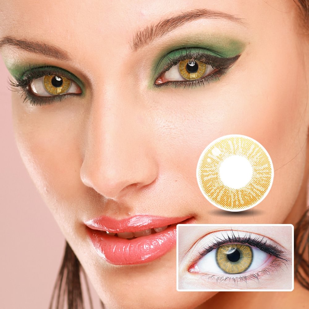 NEBULALENS Peach Brown Yearly Prescription Colored Contact Lenses NEBULALENS