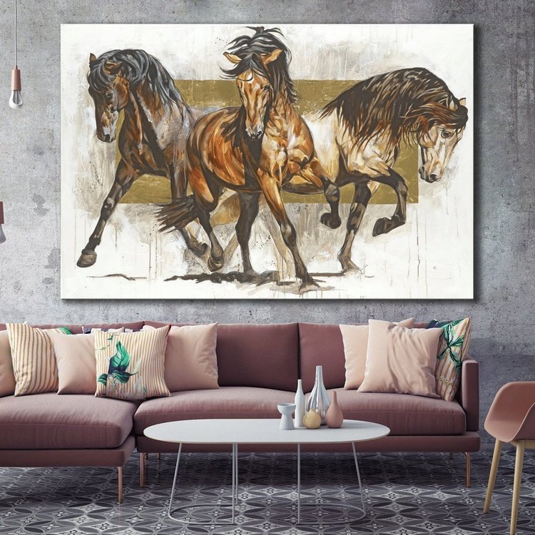 Modern Large Canvas Horse Canvas Wall Art