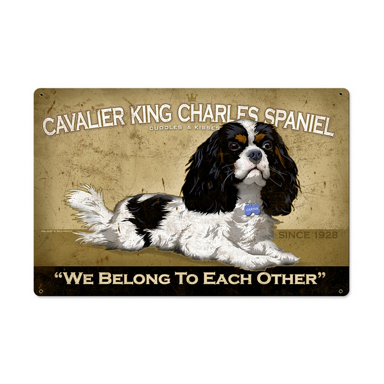 Cavalier King Charales Spaniel Dog - Vintage Tin Signs