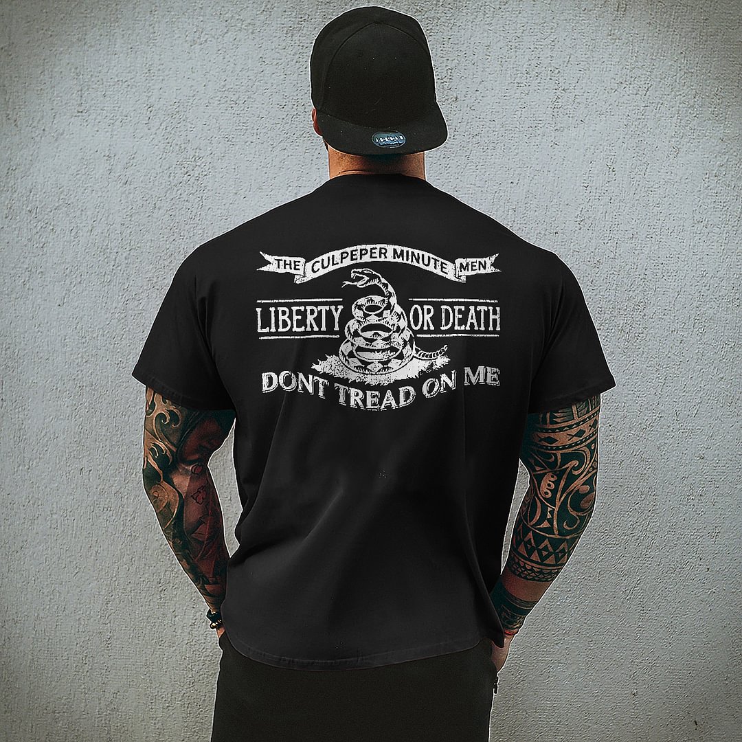 Livereid Liberty Or Death Don't Tread On Me Print T-shirt - Livereid