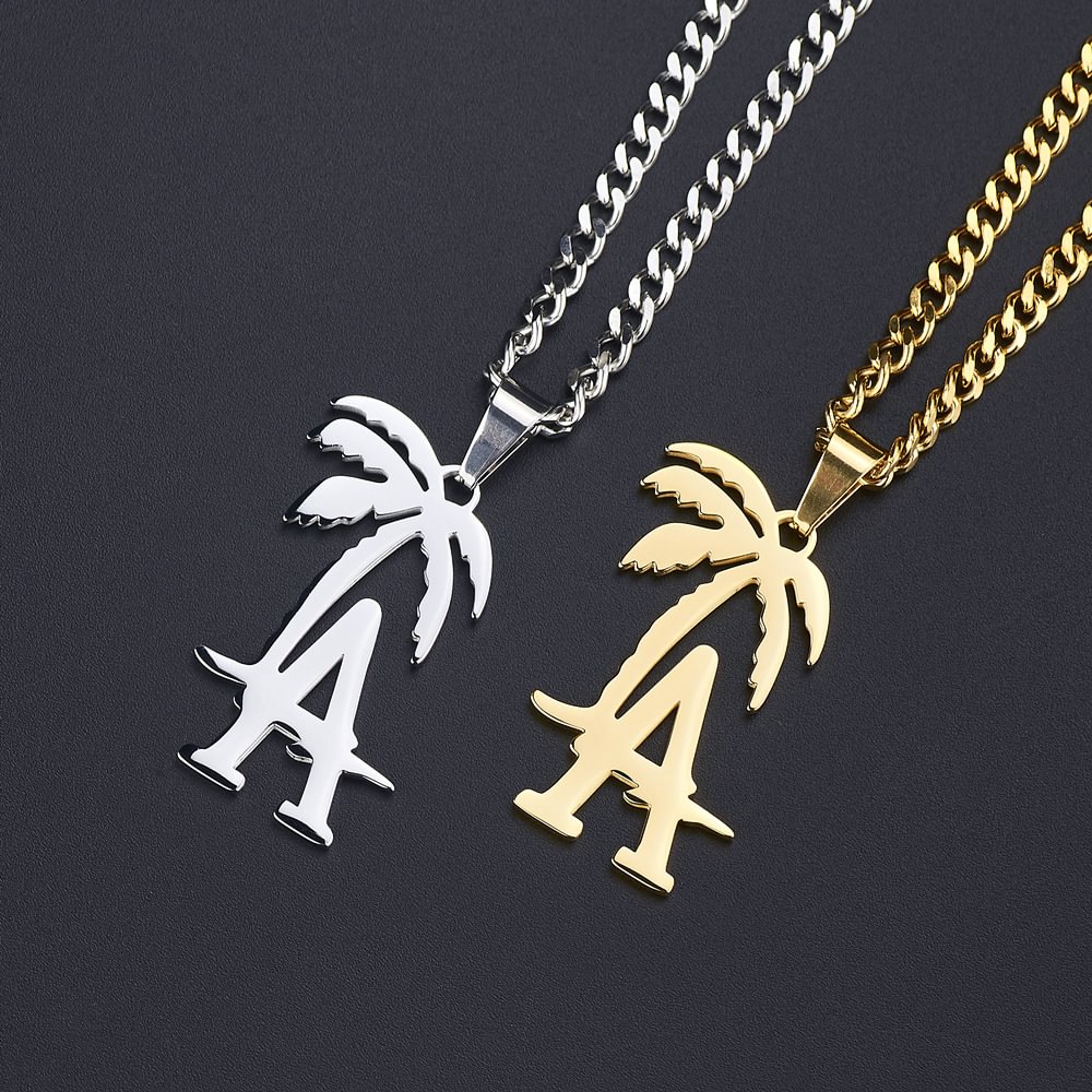 Los Angeles LA Palm Tree Coconut Tree Pendant Necklace / Techwear Club / Techwear